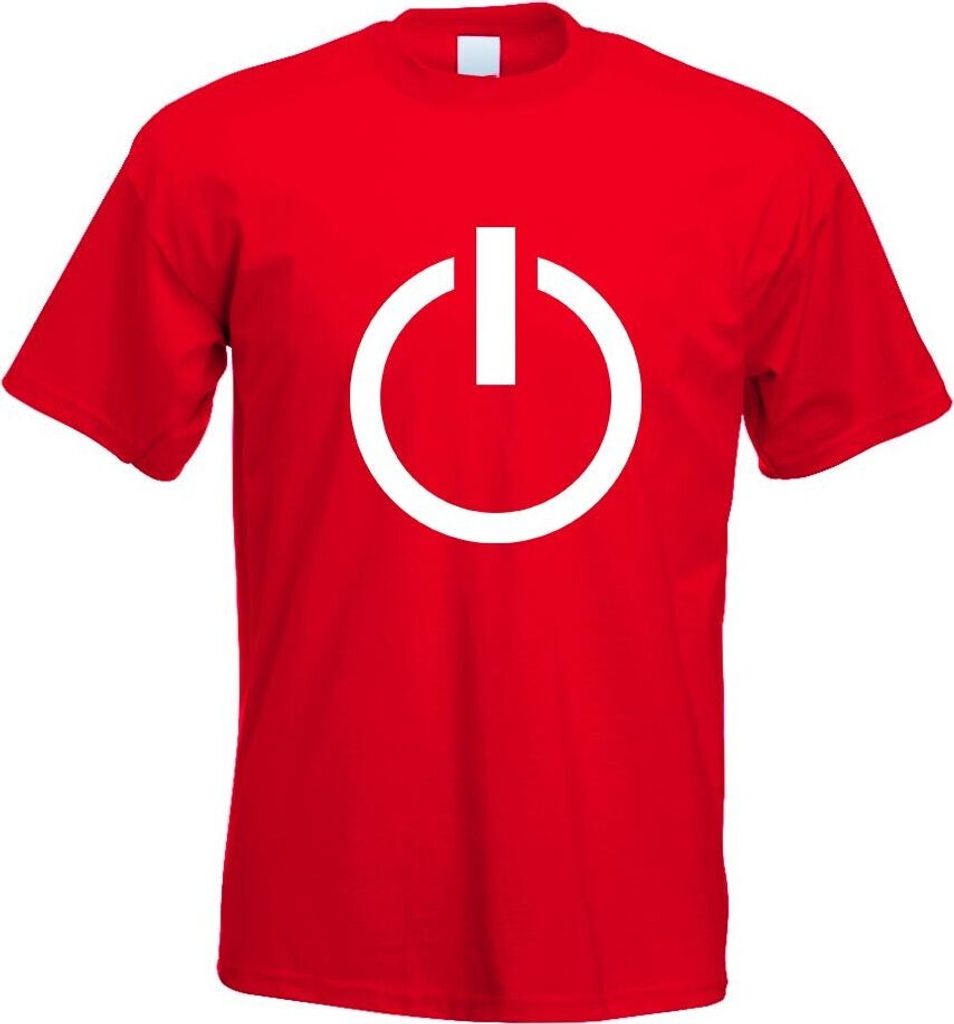 Kiwistar - T-Shirt - rot - Power Off - An - u. Ausschalter Motiv Bedruckt Funshirt Design Print - mit Motiv Bedruckt - Funshirt Design - Sport - Fr...