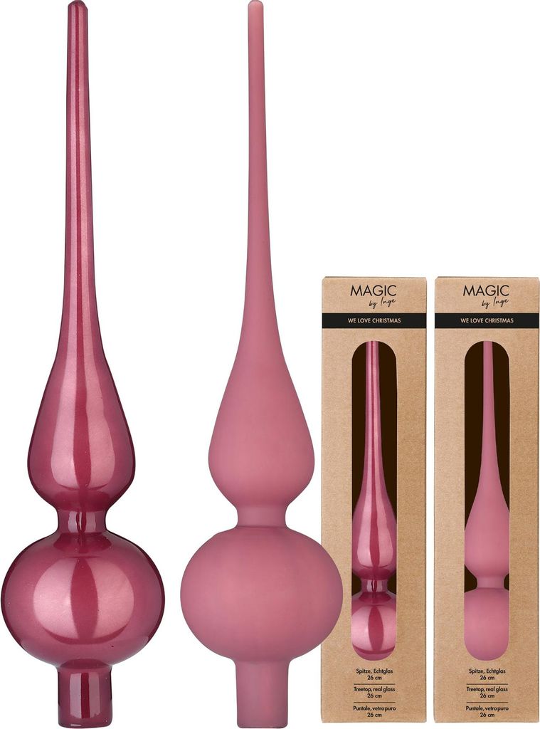 Christbaumspitze Glas 26cm 1 Stück matt / glänzend sort. - Produktbild 
