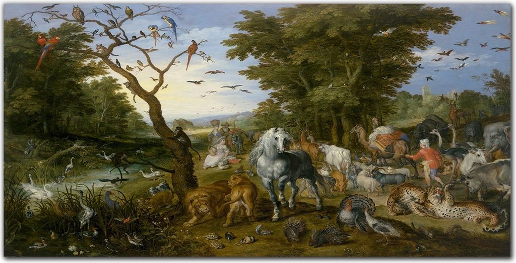 Coloray Küchenrückwand 120x60 Spritzschutz aus Glas - Tiere Noah
