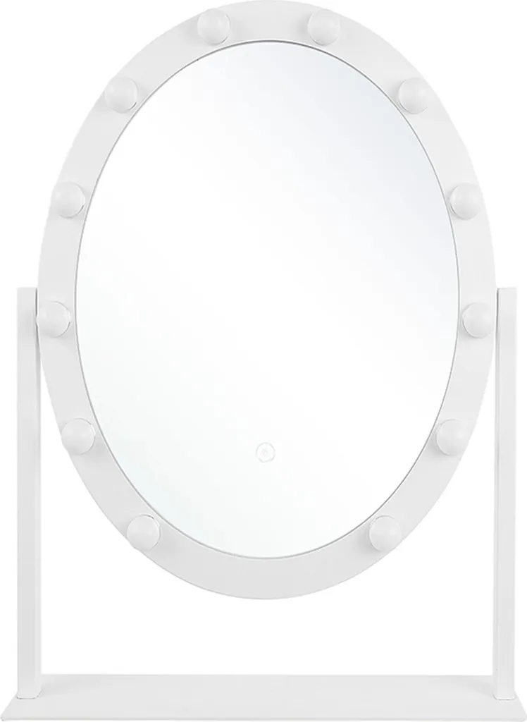 Miroir de Salle de Bain avec Éclairage LED pour Maquillage Cadre Blanc