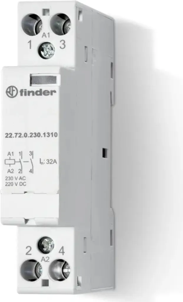 Contacteur modulaire silencieux 2 contacts NO 24V AC DC 22.72.0