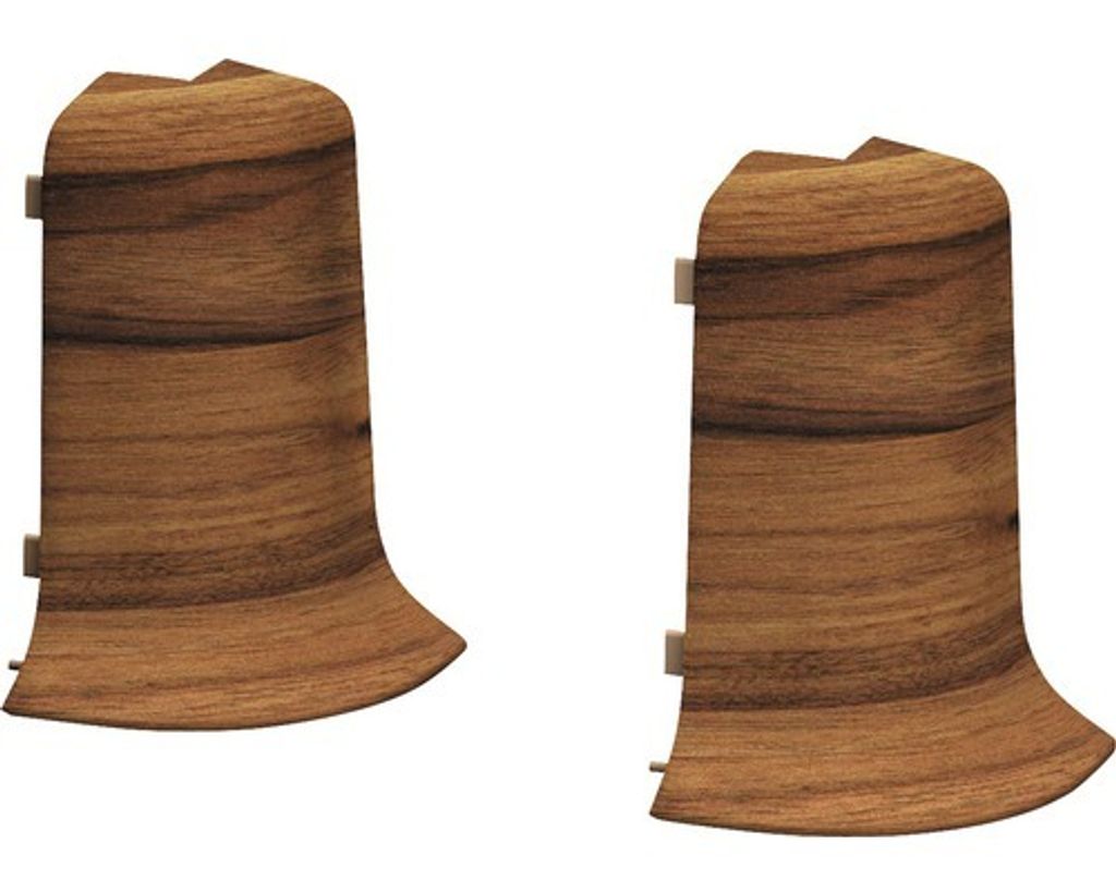 Prinz Außenecken für Klemm-Sockelleiste mit Kabelkanal 50 mm Nussbaum rot