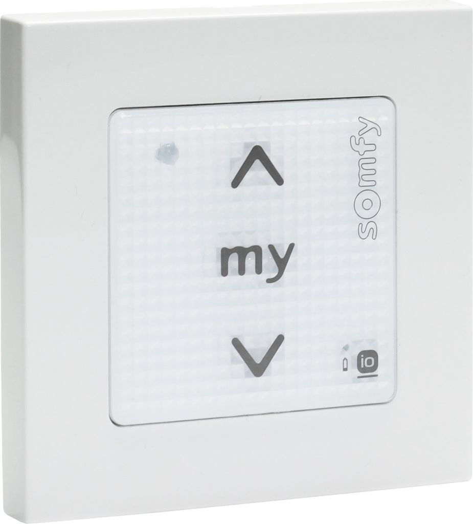 SOMFY - Smoove IO Touch Sender Wandsender - PURE Shine inkl . Rahmen - IO Rolladen Rollladen Motor Rolladenmotor Rolladenantrieb Funk