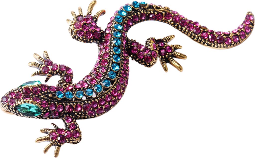 Uni Brosche Pin Eidechse Bunte Strasssteine Schmuck Vintage Langlebige Blazer Brosche Kleidung Dekor-Rosenrot