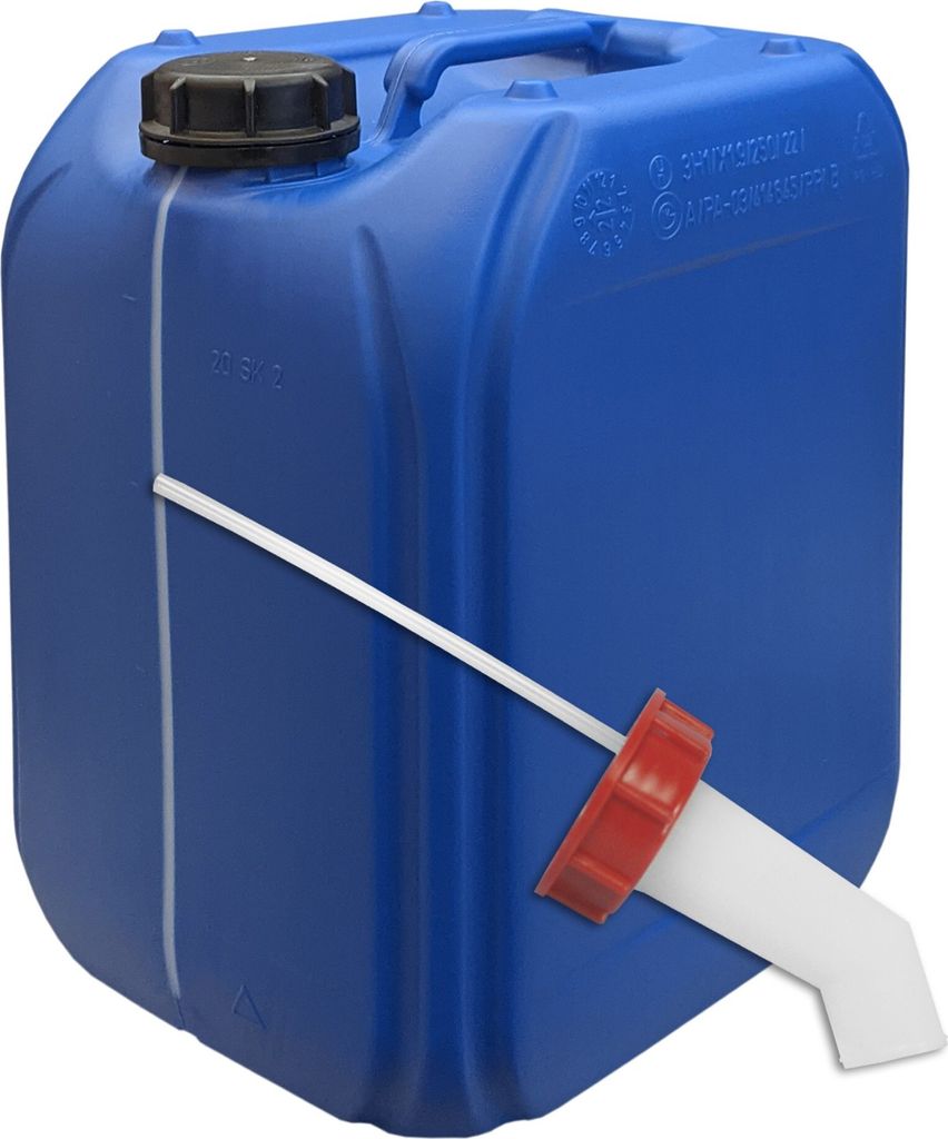 20 Liter Wasserkanister + Schnellausgießer Kanister Plastikkanister Campingkanister blau Lebensmittelecht BPA-Frei UN-Zulassung