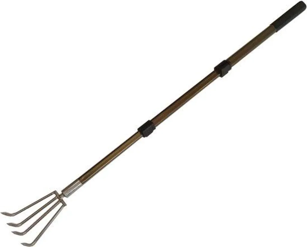 Râteau de jardin polyvalent à long manche pour désherbage et bêchage