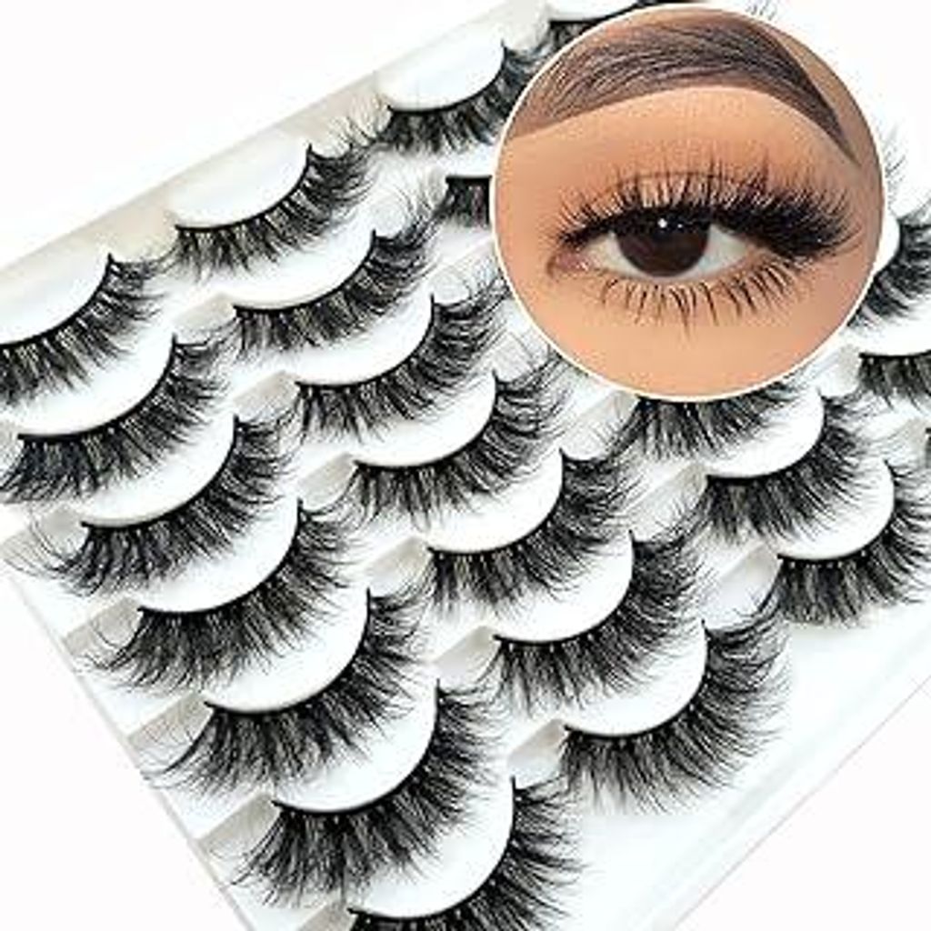 14 Paare 3D Falsche Wimpern Katzenauge, Flauschiges Volumen Dramatische, Cat-Eye, Künstliche, Natürlich Look, Wiederverwendbar Handgemacht Faux M...