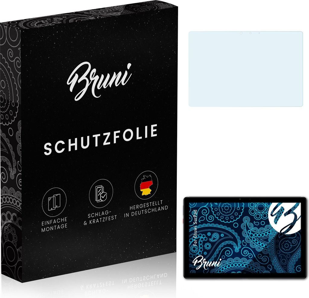 Bruni Basics-Clear 2x Schutzfolie kompatibel mit Chuwi SurPad Folie