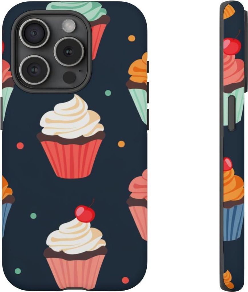 Bunte Cupcake-Muster – Hülle Kompatibel mit iPhone 15 Pro