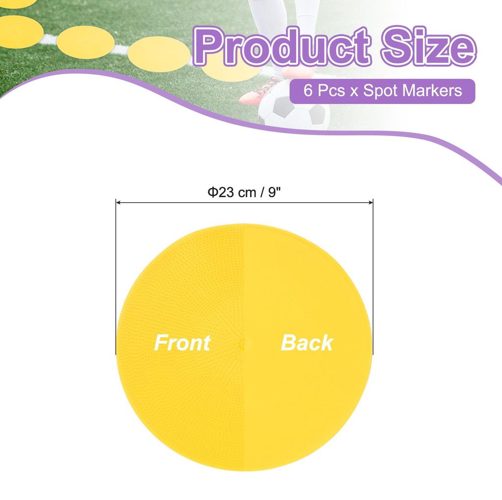 Spot Markers 9 Inch, 6 Stš¹ck rutschfeste Bodenpunkte Agility-Marker Flache Feldkegel Poly Punkte fš¹r Gymnastik PE Speed Training Tanz Fu?ball...