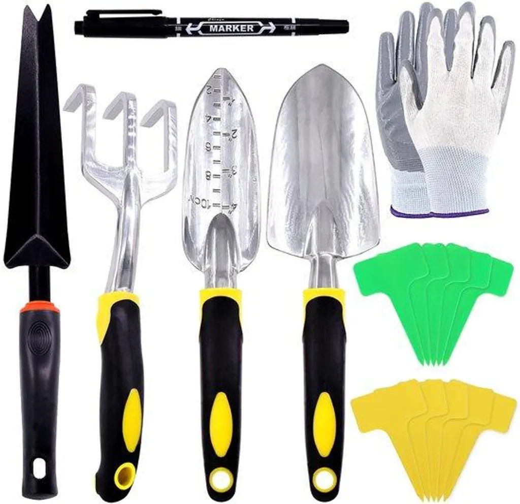 Kit de 47 outils de jardinage en acier allié avec manche ergonomique