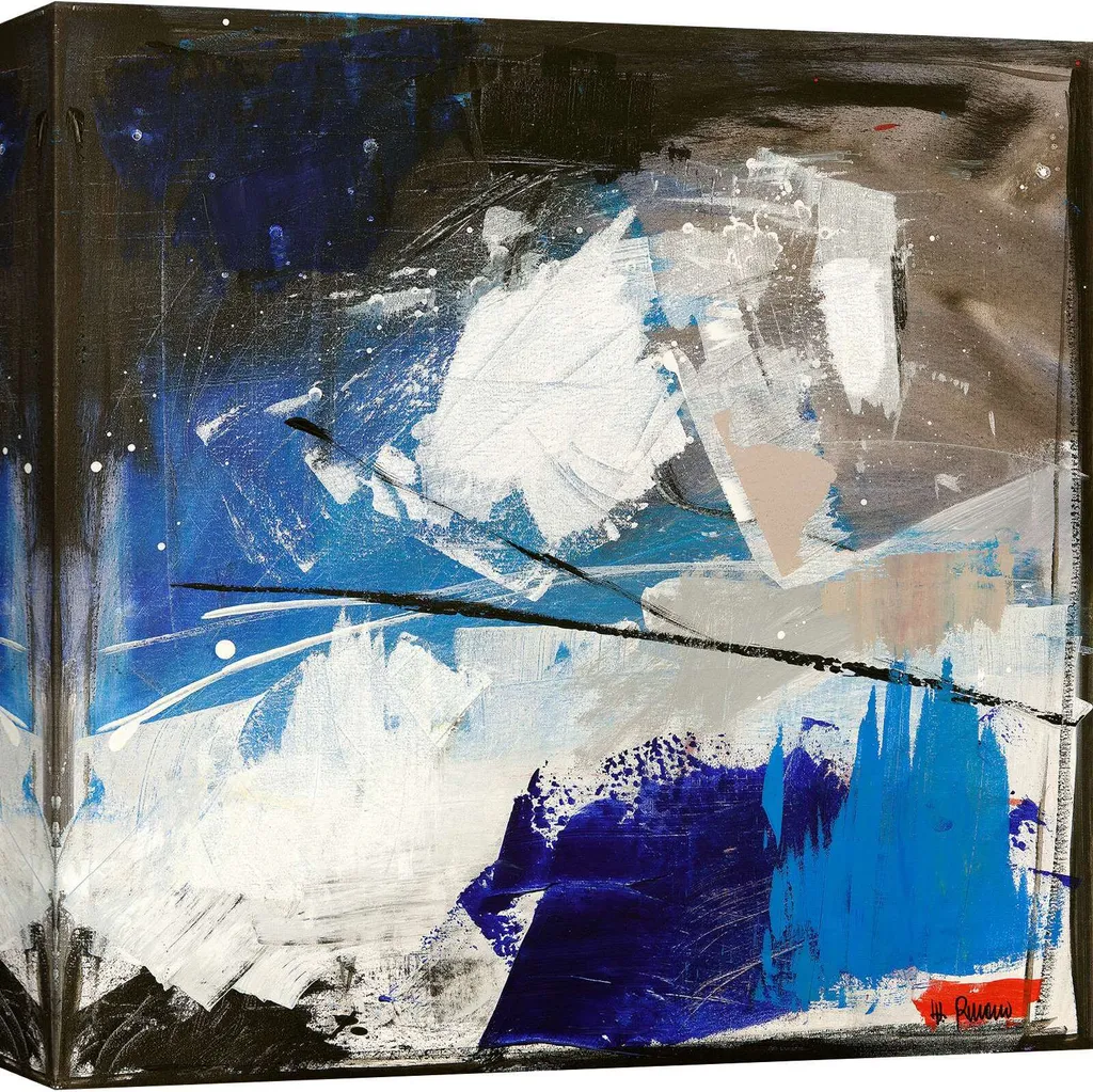 Tableau moderne pour salon Blue Sky 70x70 cm - Décoration murale zen
