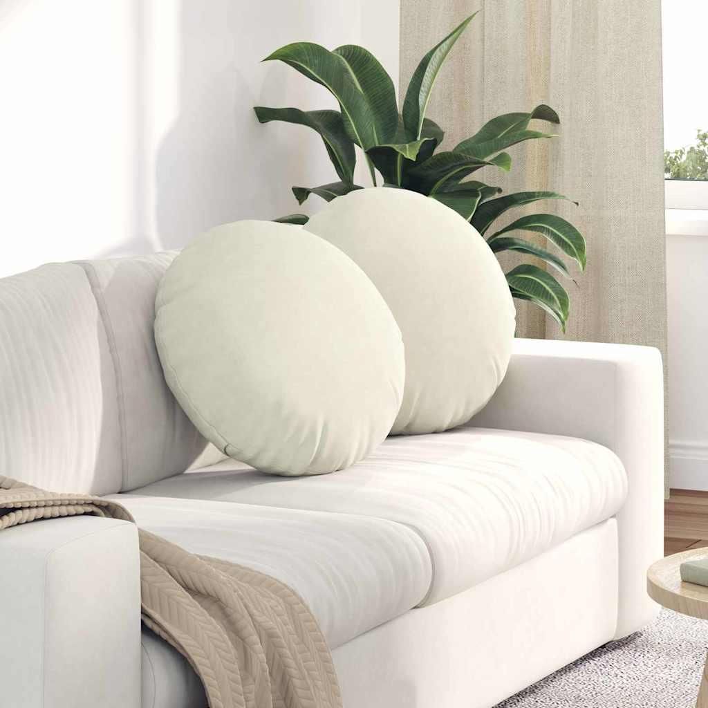 BEI CLORIS Sitzkissen 2 Stück Creme Ø 50 x 19cm Samt - Gartenmöbelauflagen 2026Neu7616499