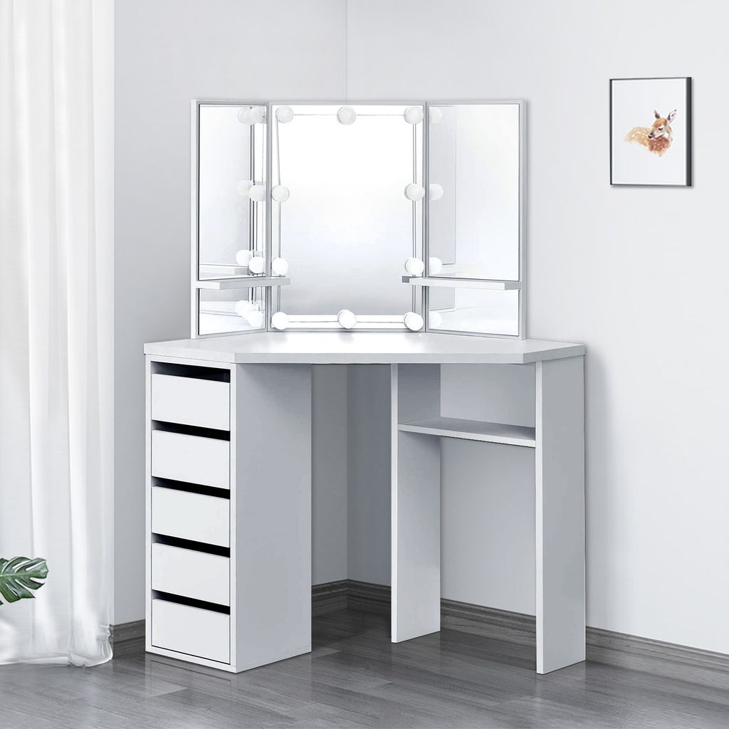 ML-Design toaletní stolek bílý, toaletní stolek s LED Obrázek produktu 