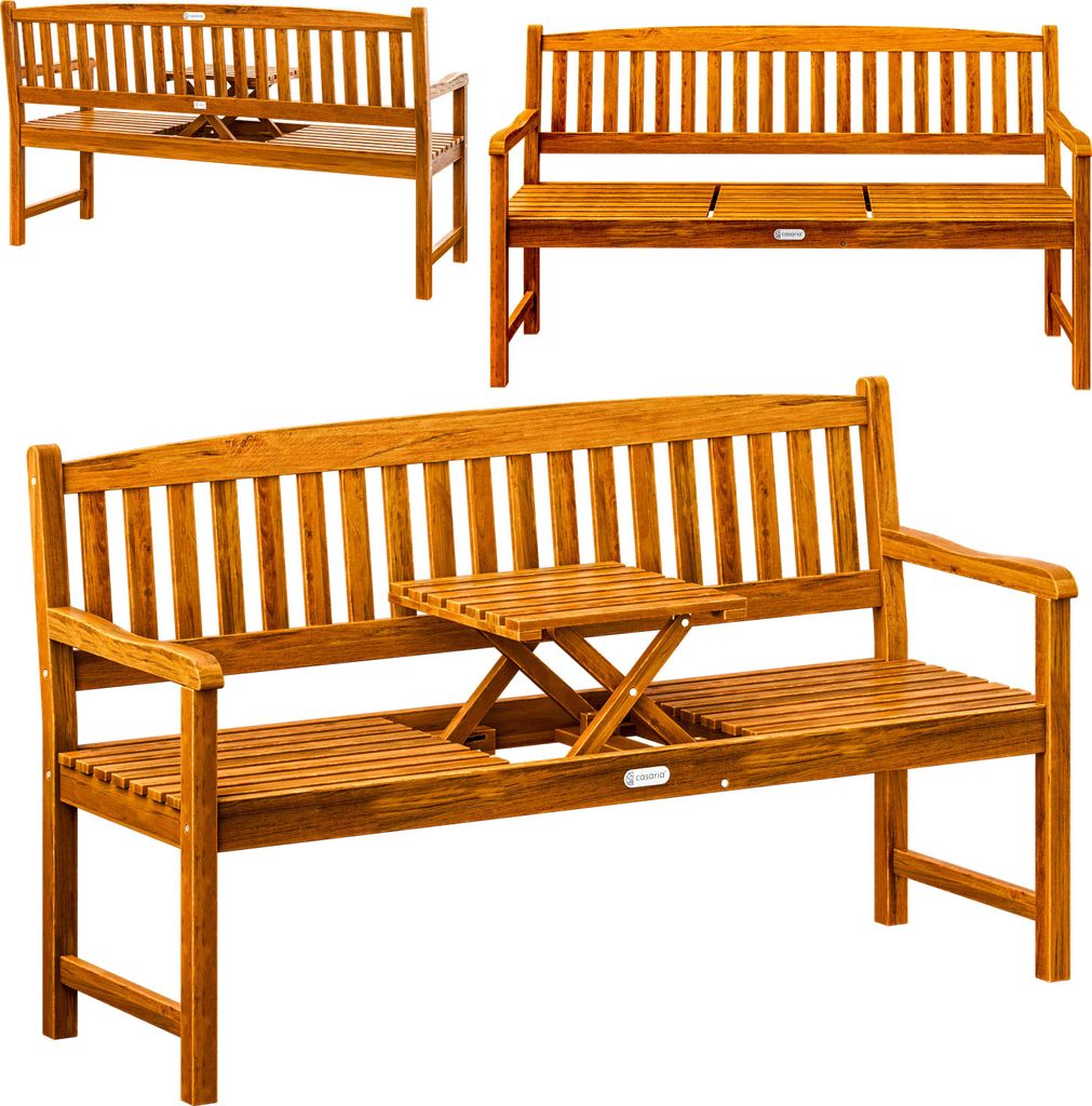 Casaria Banc de jardin en bois d'eucalyptus 3 personnes Image du produit 
