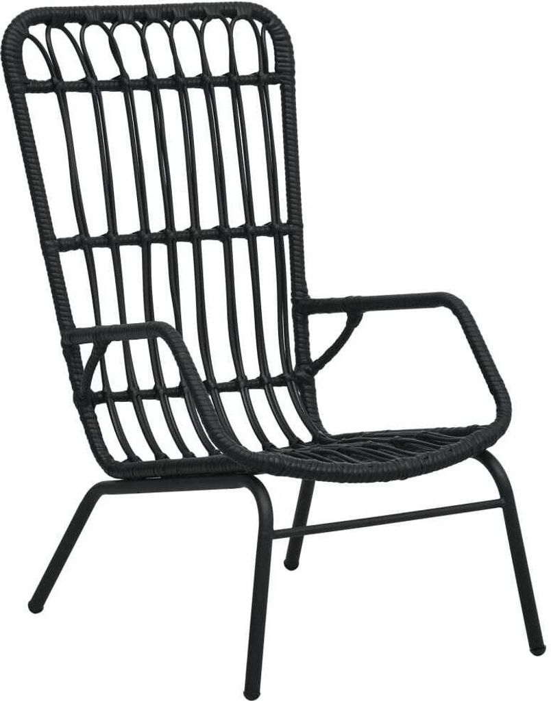 Gartenstuhl Poly Rattan Schwarz