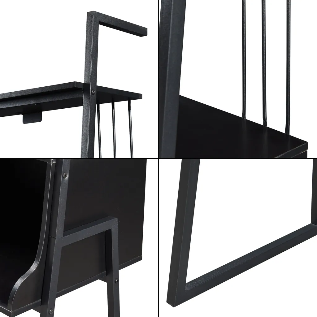 Bureau de télétravail compact pour studio et petit espace noir