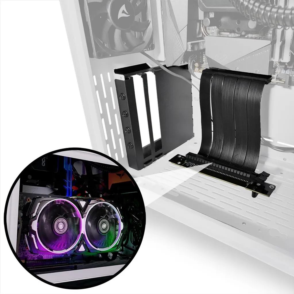 Sharkoon Compact VGCK Support GPU Vertical Universel avec Câble Riser Kit