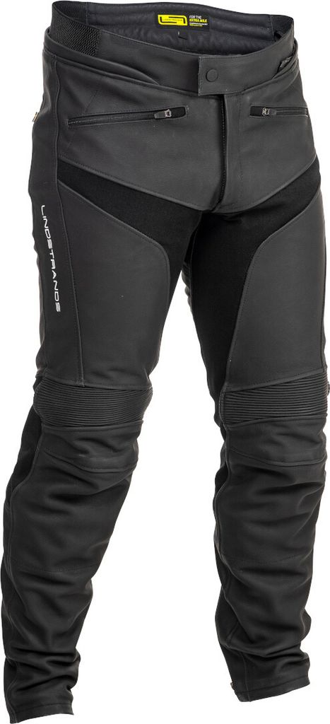 Lindstrands Sanden Motorrad Lederhose, schwarz, Short 56
