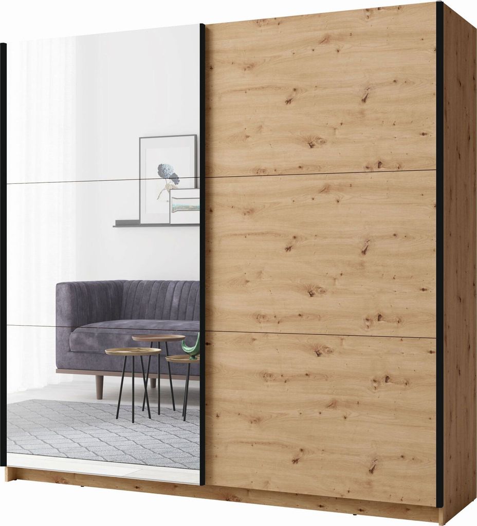 Schwebetürenschrank Arsen 10 Kleiderschrank 150x62x207cm Produktbild 