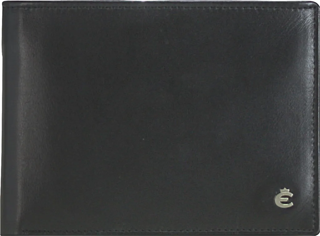 Esquire Harry Portefeuille RFID avec Rabat - Cuir Véritable Noir Quer - 22