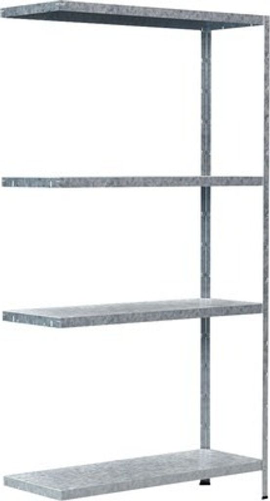 Steck-Anbauregal Schulte verzinkt 150x80x30 cm 4 Böden geteilte Winkelprofile Tragkraft 240 kg