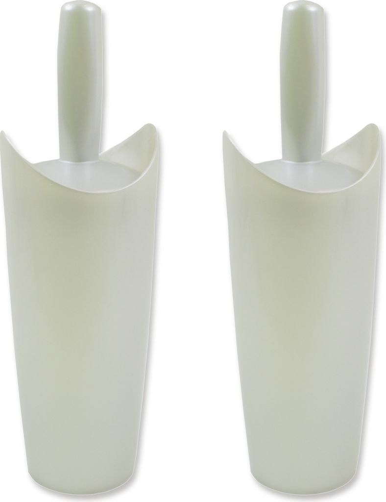 2 Stück WC Garnitur Klobürste Toilettenbürste Bürstengarnitur Klo Bürste Weiß