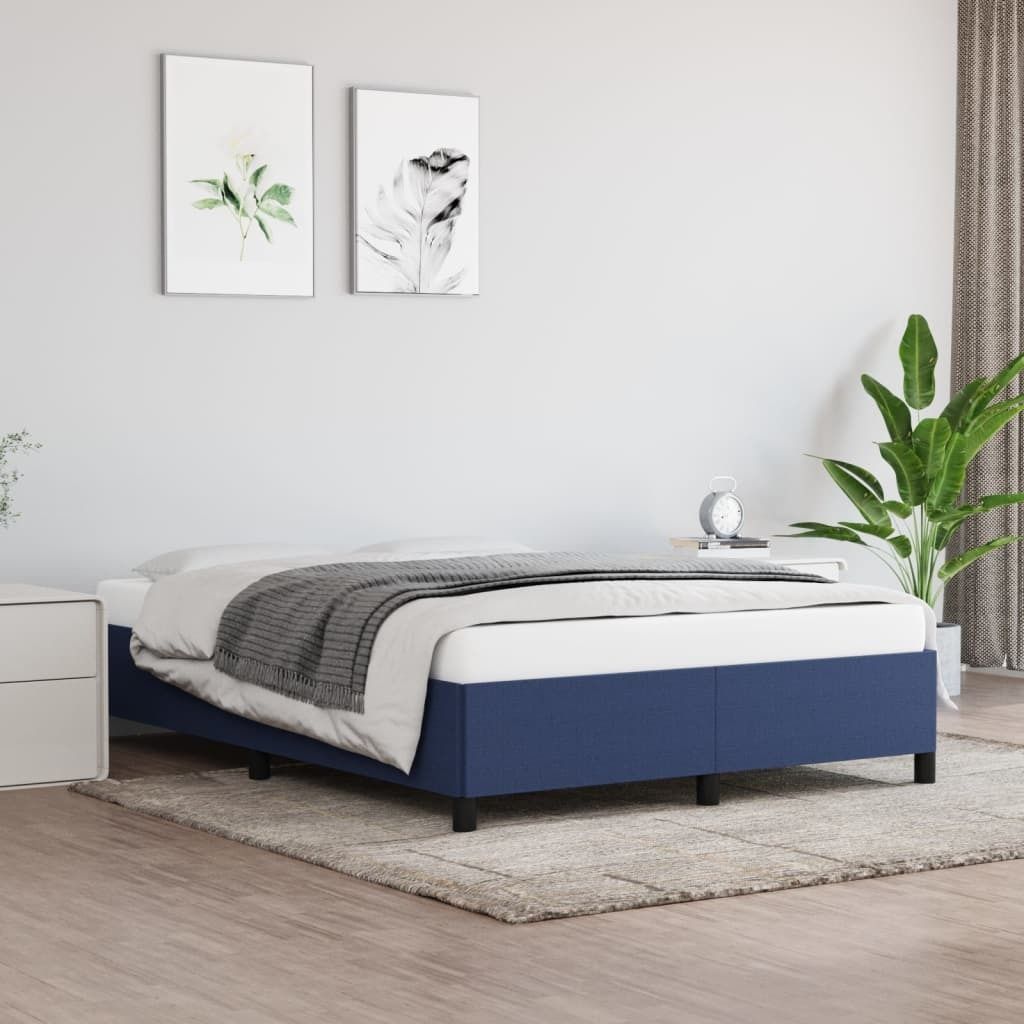 Maison Exclusive - Bettgestell ohne Matratze Blau 140x200 cm Stoff