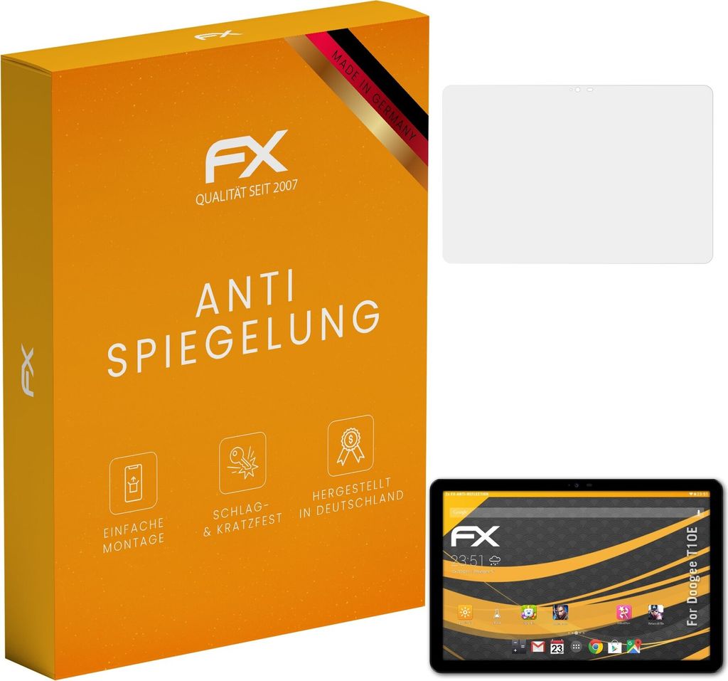 atFoliX FX-Antireflex 2x Schutzfolie kompatibel mit Doogee T10E Displayfolie