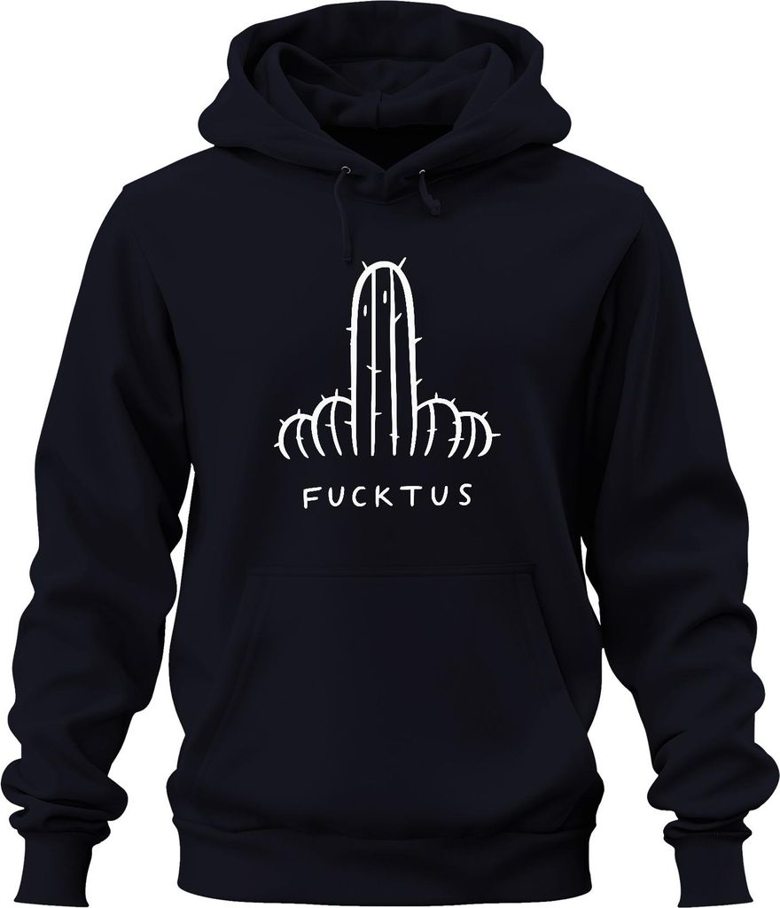 Fucktus Kaktus Lustig Sarkastisch Freches Geschenk Kaktusliebhabe Uni Hoodie Kapuzenpullover, Navy, 3XL