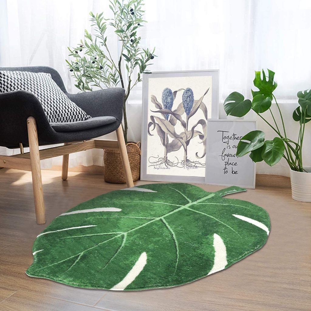 Grün Blatt Badematte rutschfest 40x60cm, Badezimmerteppich Produktbild 6
