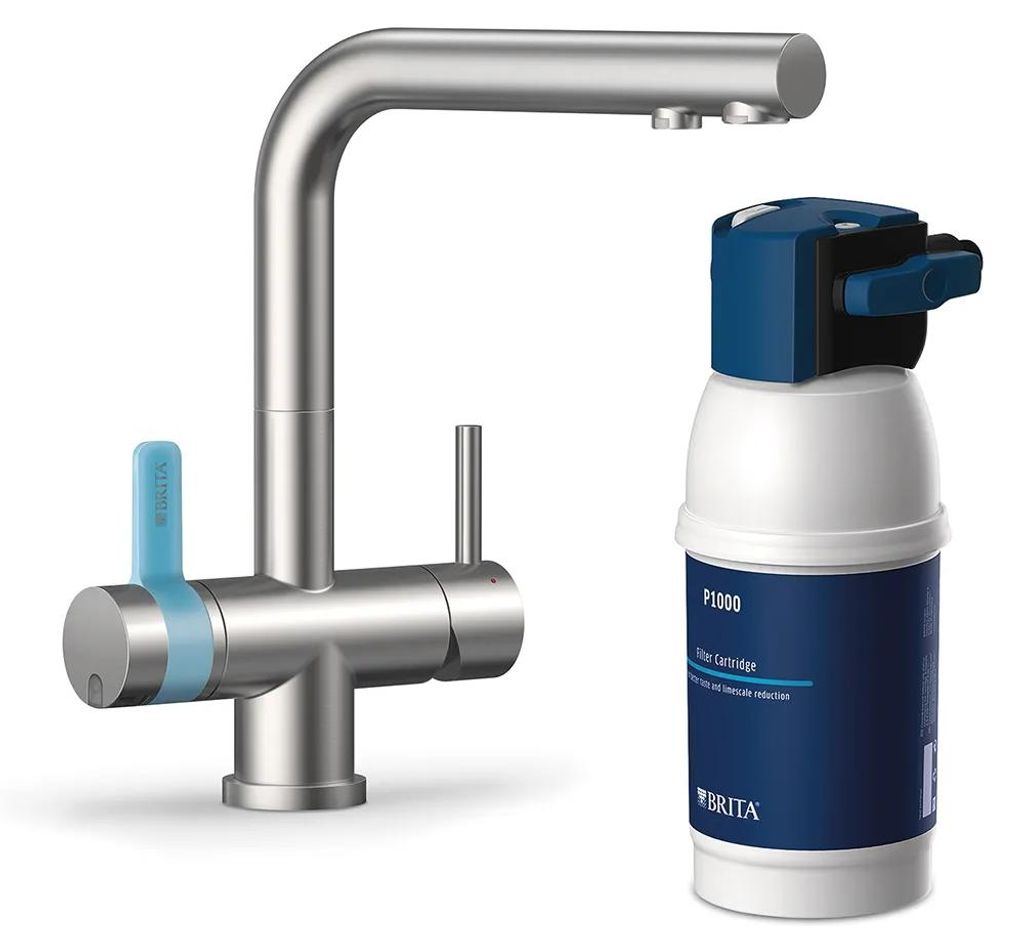 Brita Edelstahl Rechteckige 3-wege-system-küchenarmatur Mit Produktbild 