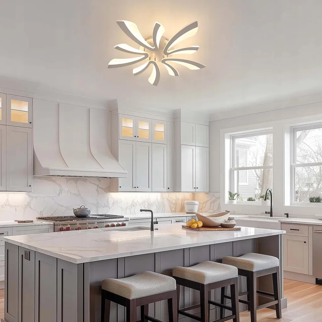 Plafonnier LED 48W Argent avec Intensité Réglable et Télécommande - 7