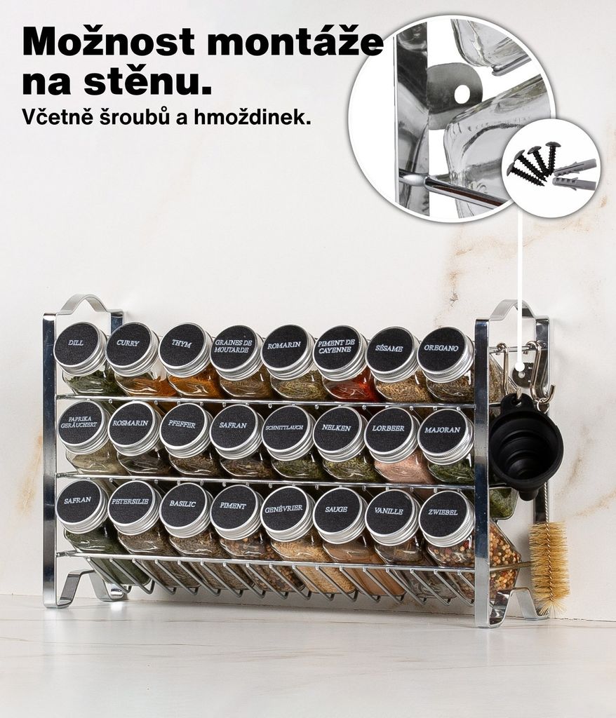 Sada 24 kusů Deco Haus třípatrový kovový stojan na