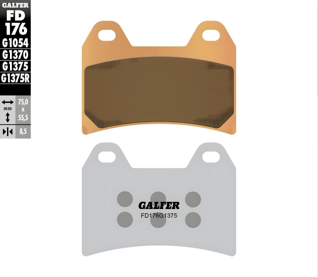 Bremsbeläge Set Galfer 2x FD176G1375 Sinter-Metall SPORT vorne für Aprilia SMV Dorsoduro ABS, Ducati Hypermotard S MV Agusta Brutale 989 R Dragst...