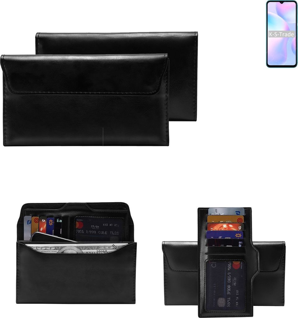 K-S-Trade Handy Hülle kompatibel mit Xiaomi Redmi 9i Schutz Hülle Tasche Schutz Case Handytasche Kunstleder schwarz, 1x