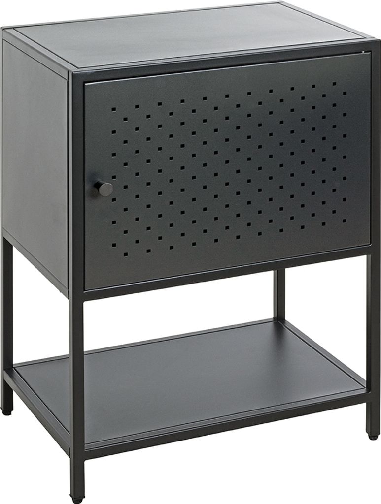 Nachtkonsole >52548< in schwarz, Metall - 45x60x30cm (BxHxT)