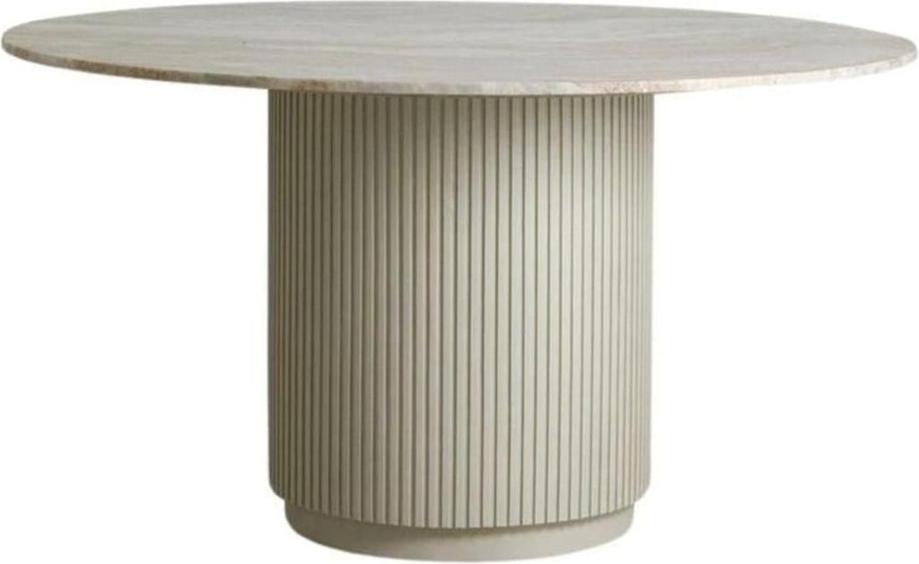 Esstisch ERIE Ø140cm aus Marmor – Elfenbeinfarben