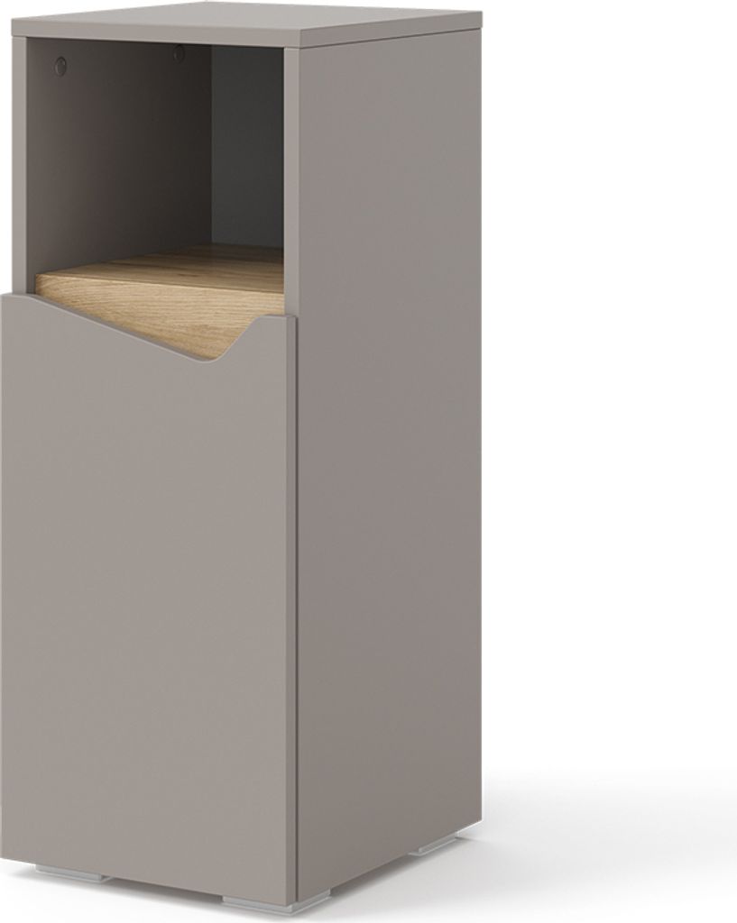 Vicco Midischrank Marelle, 30 x 74.5 cm mit Tür und offenem Produktbild 