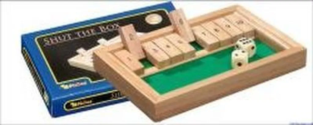 Jeu de Shut The Box mini en bois naturel - Version classique 9 clapets