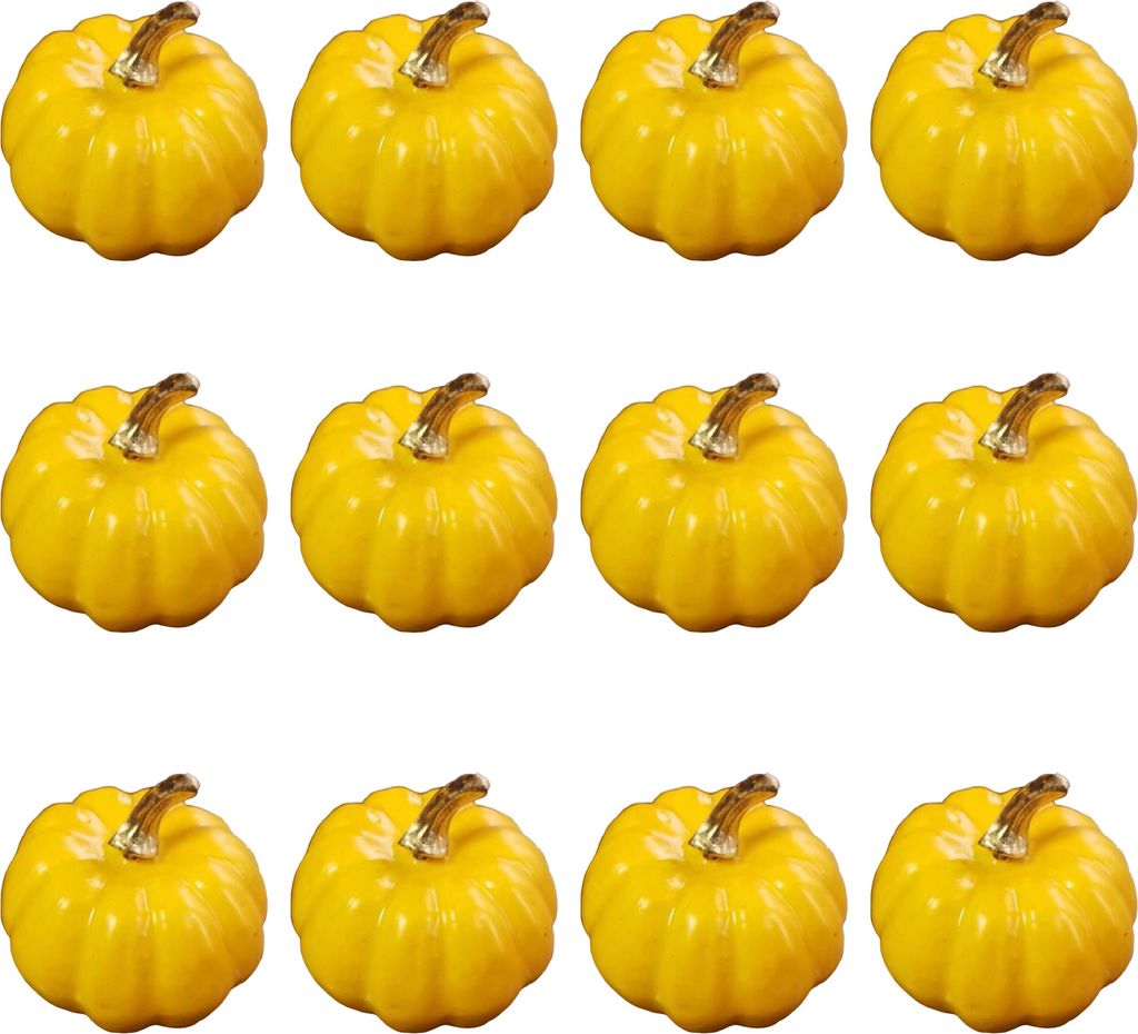 Künstliche Kürbisse, leicht, langlebig, aus Schaumstoff, für Herbst, Hochzeit, Thanksgiving, Halloween, Dekoration, 12 Stück