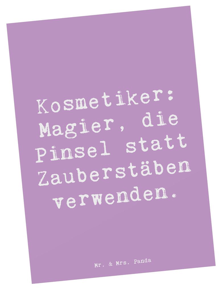 Mr. & Mrs. Panda Postkarte Spruch Kosmetiker Magie - Lavendeltraum - Geschenk, Make-up Künstler, Selbstbewusstsein, Berufsgestaltung, Kosmetik, An...