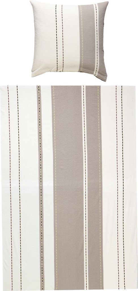Janine Bettwäsche kiesel-weiß 1x 135x200 cm + 1x 80x80 cm