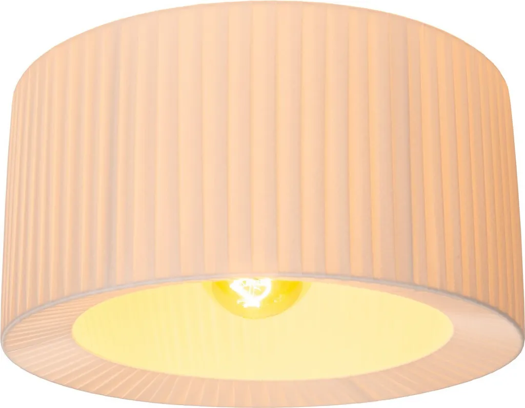 Plafonnier Rond en Tissu Blanc FOLD 40cm pour Éclairage de Salon Chic