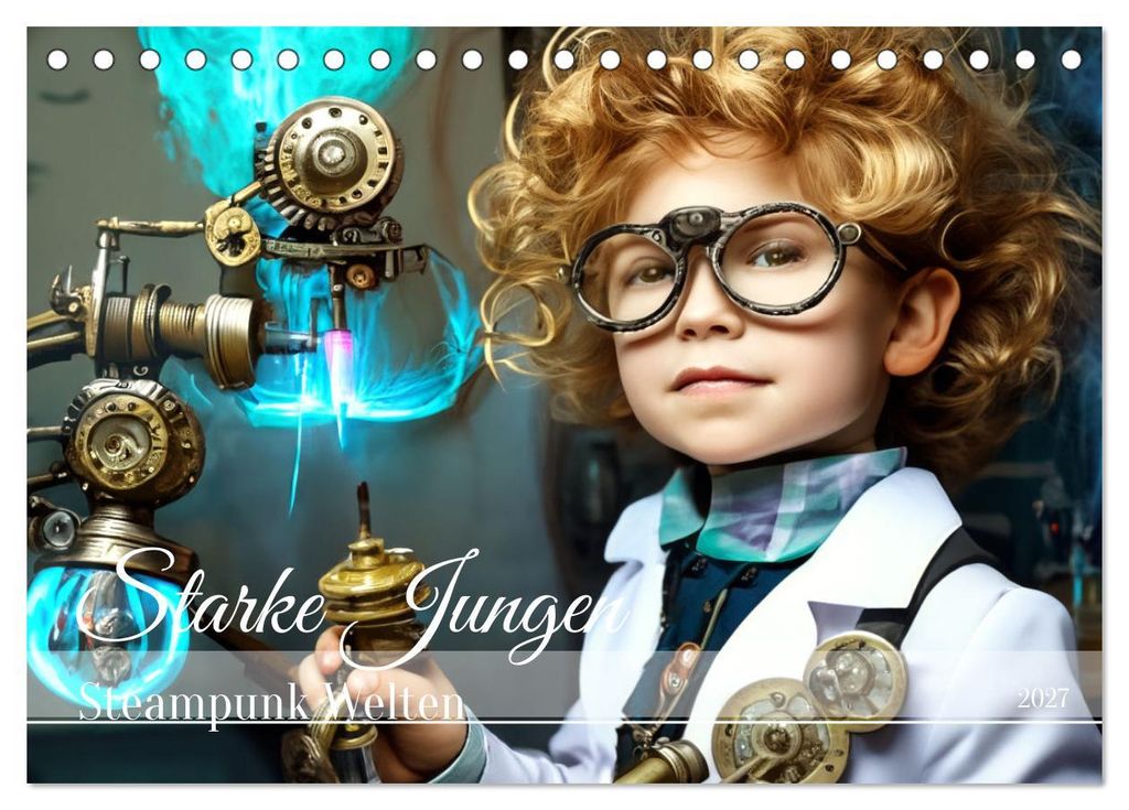 Starke Jungen - Steampunk Welten (Tischkalender 2027 DIN A5 quer), CALVENDO Monatskalender