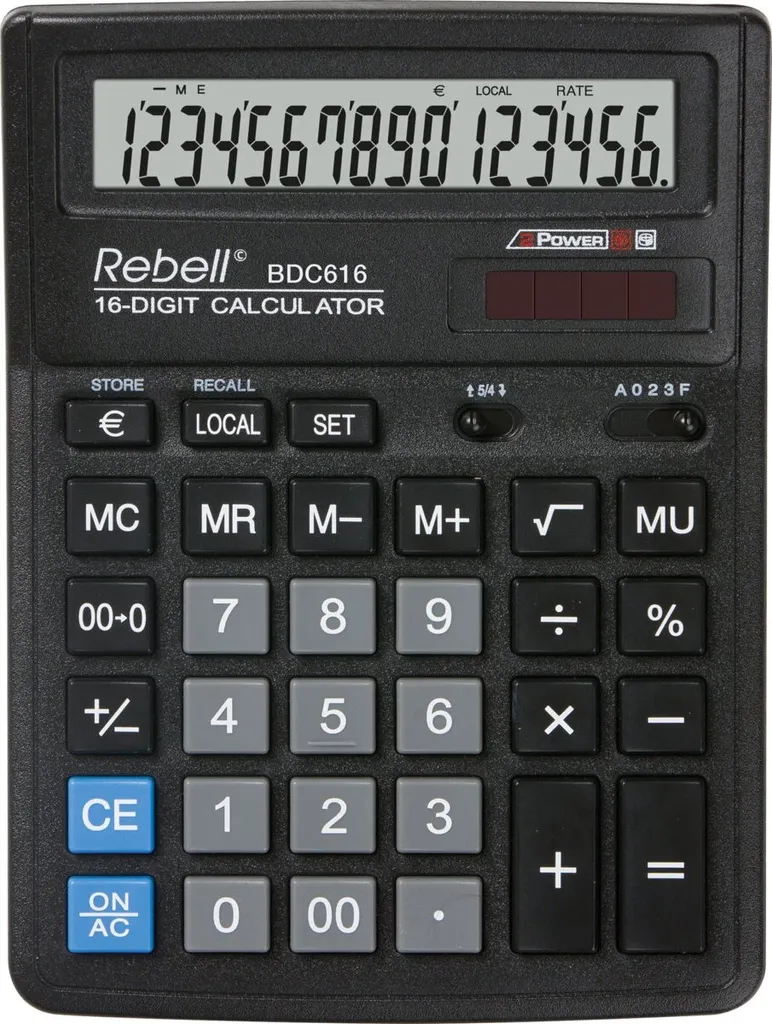 Calcolatrice Scrivania Rebell BDC 616 | Funzione TAX e MU | 16 Digits