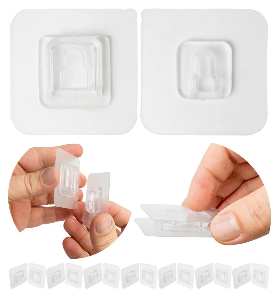 Lot de 8 crochets autocollants 60mm à fixation forte sans aucun perçage