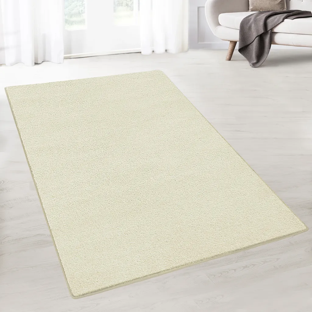 Chemin de tapis de couloir Dynasty Crème 80x300 cm aspect haut de gamme