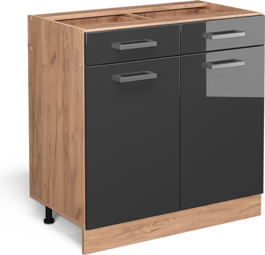 Meuble cuisine Vicco R-Line Anthracite Haute brillance 80cm Image du produit 