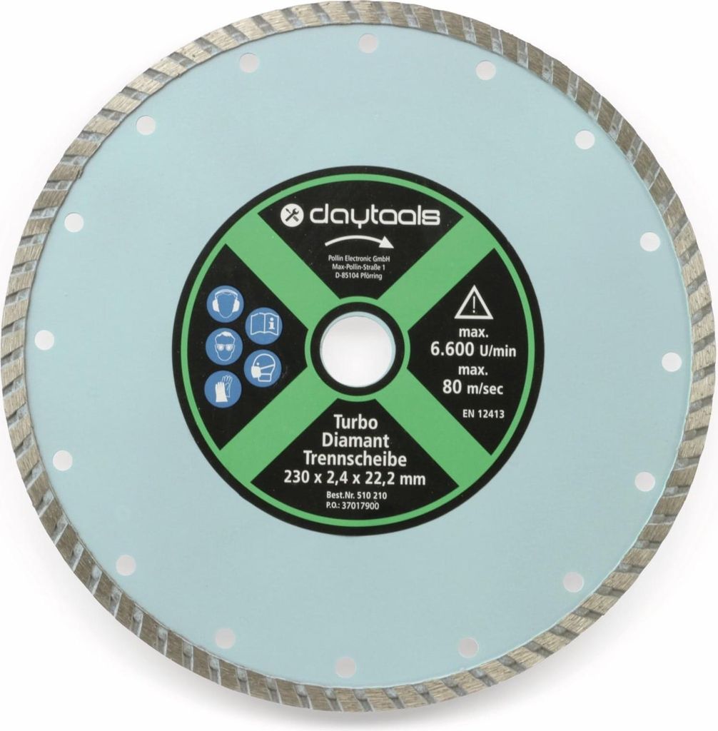 DAYTOOLS Diamant-Trennscheibe mit Turborand, 230 mm Produktbild 